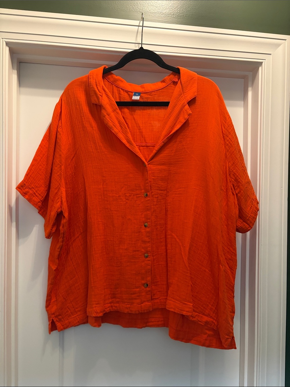 Old Navy Vibrant Orange Button-Down Women’s Shirt